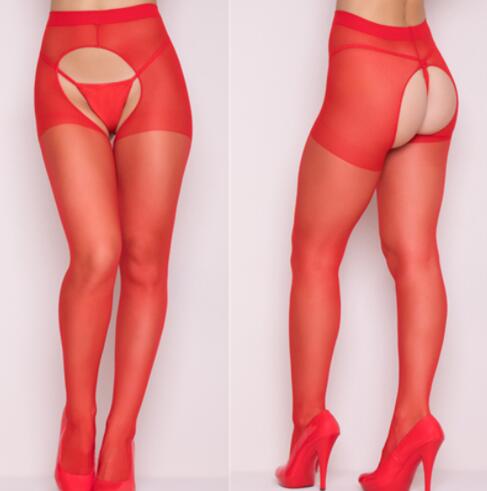 Shengrenmei New Tights Fashion Pantyhose Red White Stockings Women Ladies Sexy Lingerie Open Crotch Tights  Dropshipping