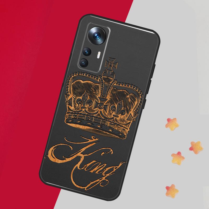 King Queen Crown Case For Xiaomi 14 13 11T 12T 13T Pro 12 Lite 12X POCO X3 X5 Pro X4 F4 M5 M5s F3 F5 Cover