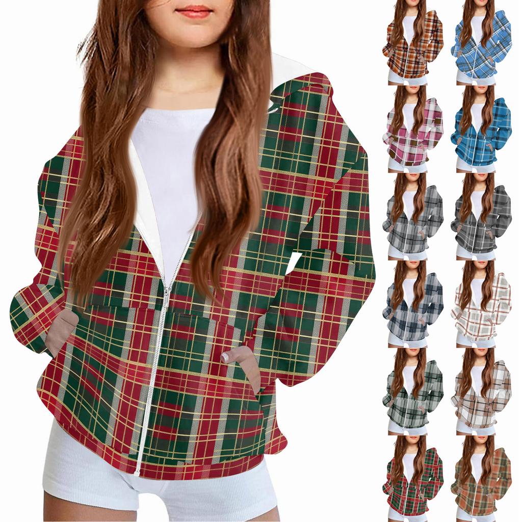 Children's Fashion Printed Long Sleeved Hooded Sweatshirt Girls' Hoodie Jacket