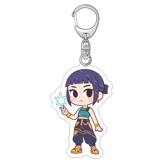 Keychain Pendant 3D Idol Group Design Portable Acrylic Keychain with Metal Lobster Clasp Waterproof Scratch-Proof Key