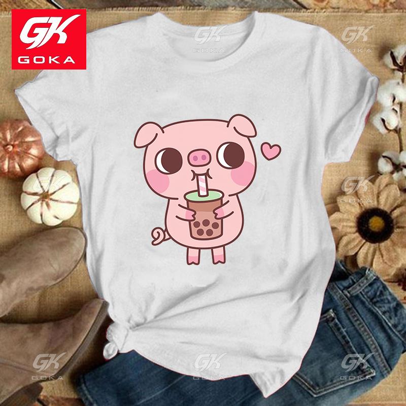 

Premium Cottn T Shirts Cute Pig Printing T Shirt Fashion Short Sleeve Summer Cool Hip Hop Harajuku Tops Vintage Yk2 Unisex Tees 3XL