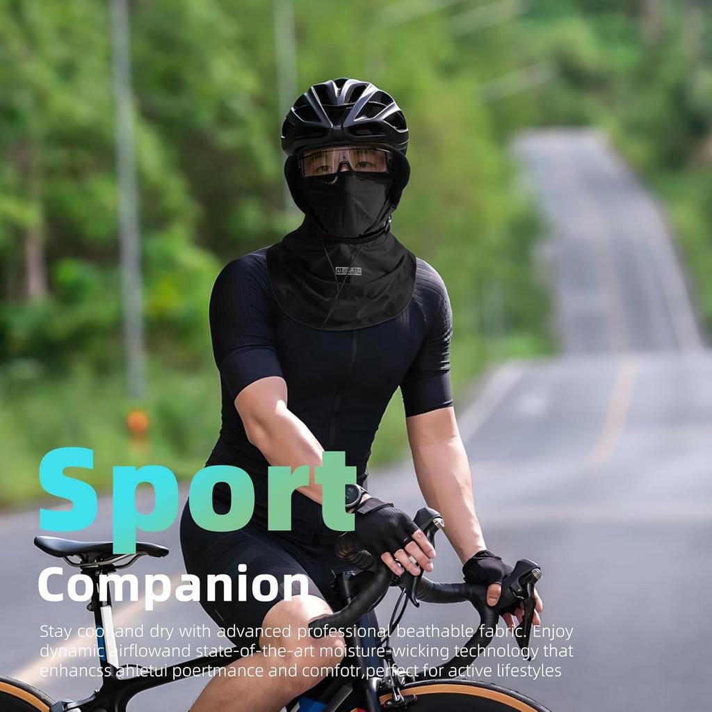 Summer Anti-UV Sunscreen Hat with Mask Shawl Breathable Ice Silk Pullover Cap Head Wrap Unisex Beach Cap for Outdoor Sports