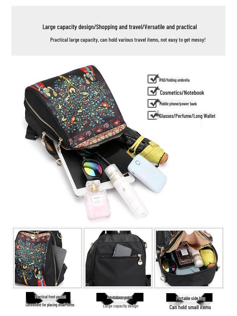 Women's Oxford Cloth Casual Fashion Print Travel Backpack - 2025 Trend