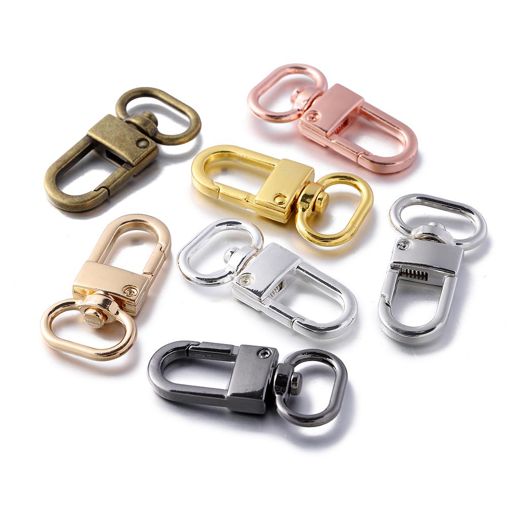 5Pcs/Lot Alloy Swivel Lobster Clasp Clips Key Hook Keychain Split Key Ring Findings Clasps for Keychains Jewelry Making Supplies