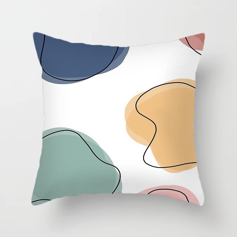 Luxury Home Decoration Pillowcase Simple Watercolor Flow Painting Office Sofa Car Cushion Cover