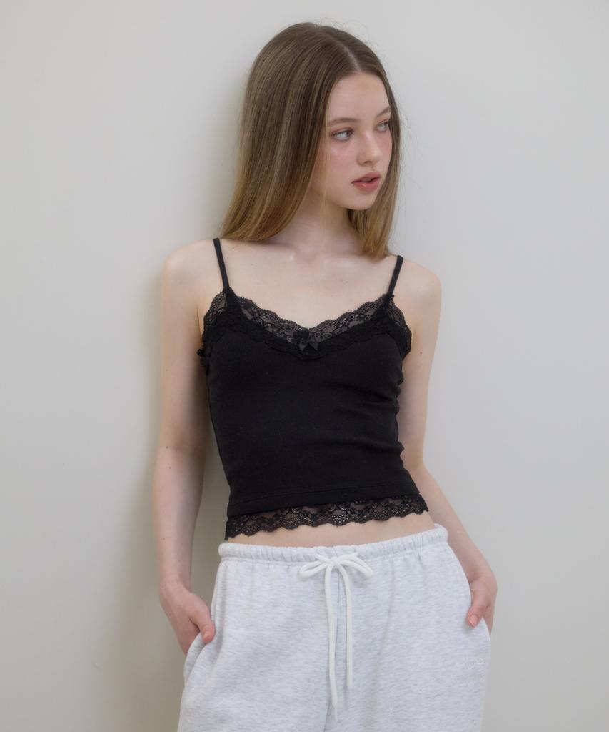 ROSEFRANTZ Lace Trim Sleeveless [Black]