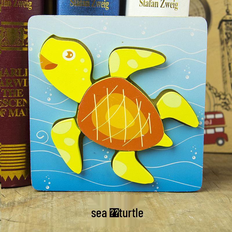 Animal 3D Wooden Jigsaw Puzzle Board for Toddlers (1-3 Years)