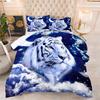 Cloud Tiger Starry Sky Digital Printing Fat Quilt Set Home Textile Feather Silk Cotton Three-piece Set