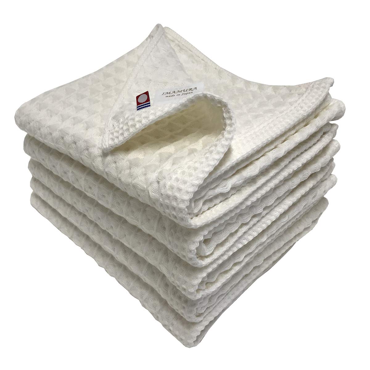 

Imabari Face Towels, 5-Piece Set, Waffle Weave, Off-White, 35x85cm
