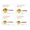 Metal Measuring Cups Set with Wooden Handle Kitchen Measure Cup Spoon Set Stainless Steel Stackable Gold Bar Baking Tools