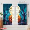 2pcs,2D Plane Printing Light Filtering Curtains Halloween Pumpkin (4) 100% Polyester (without Rod) Festive Ldeal for Bedroom and