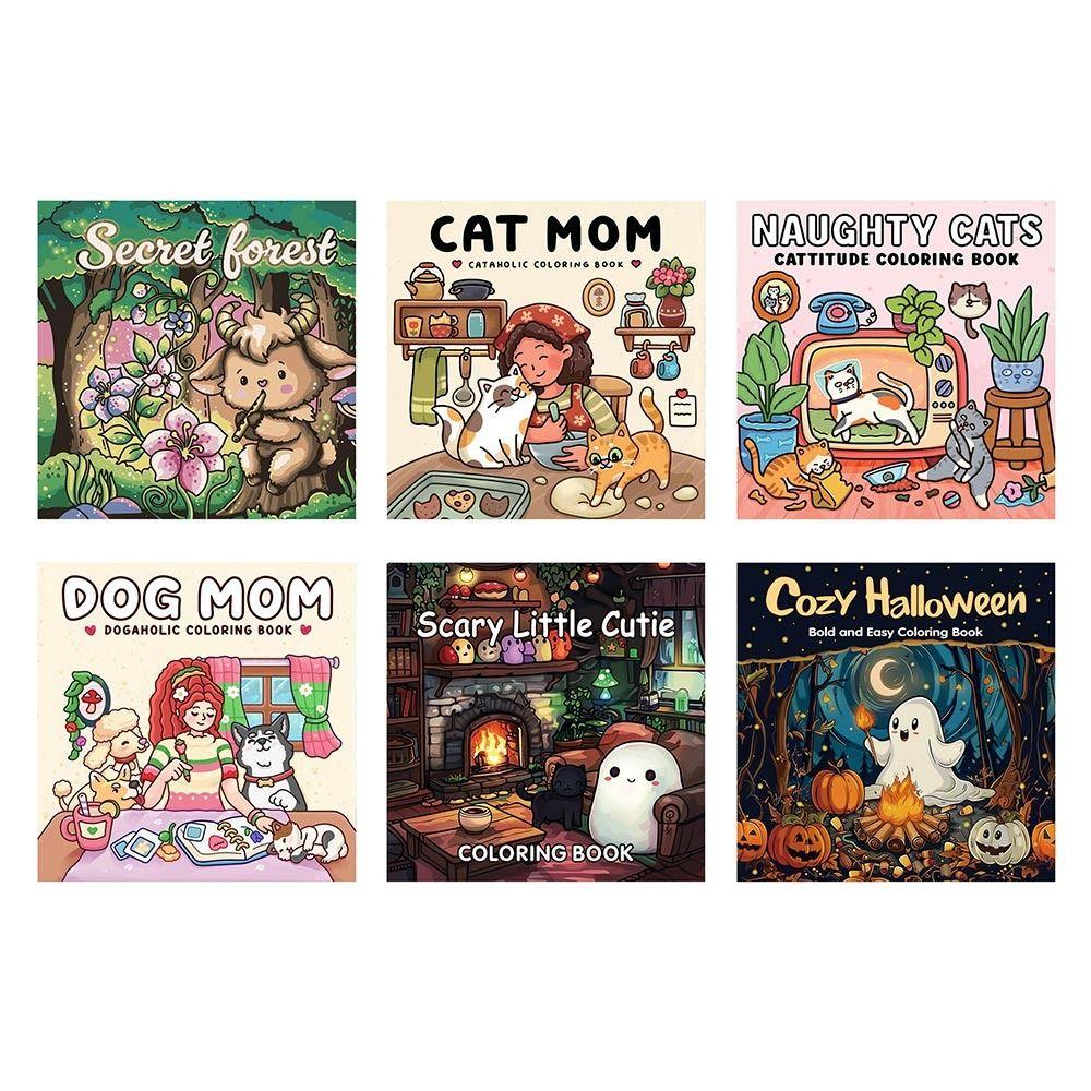 Educational Coloring Book Cartoon Doodles Book Creative Paperback  for Adults And Teens