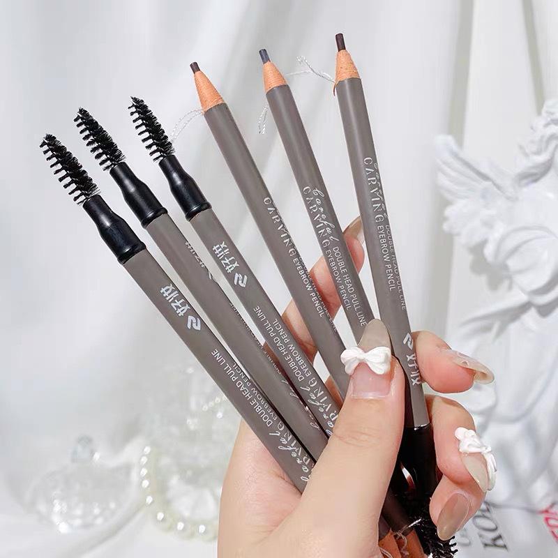 Haozhuang Dual End Eyebrow Pencil: Ultra-Fine, Waterproof, Smudge-Proof, Long-lasting for Natural Brows.
