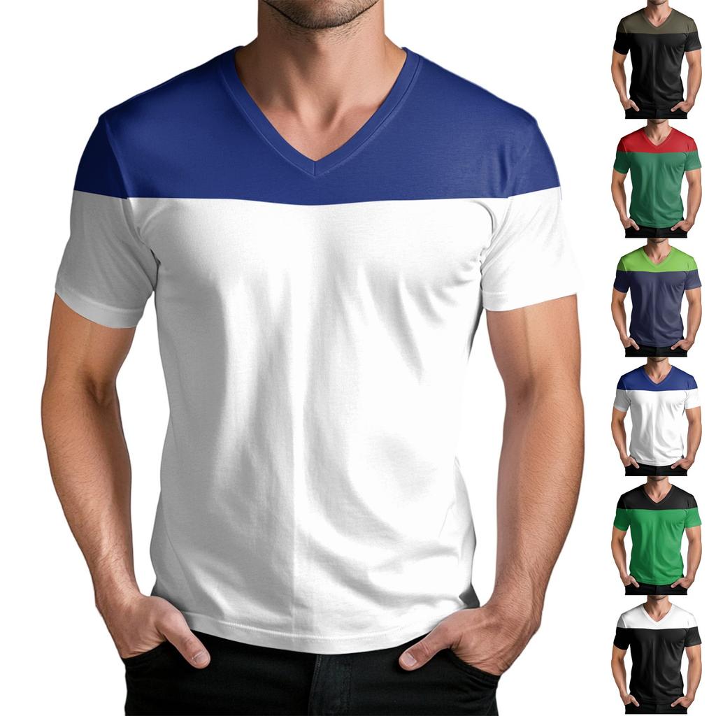 Men's Fashion Printed V-Neck Short Sleeve T-Shirt