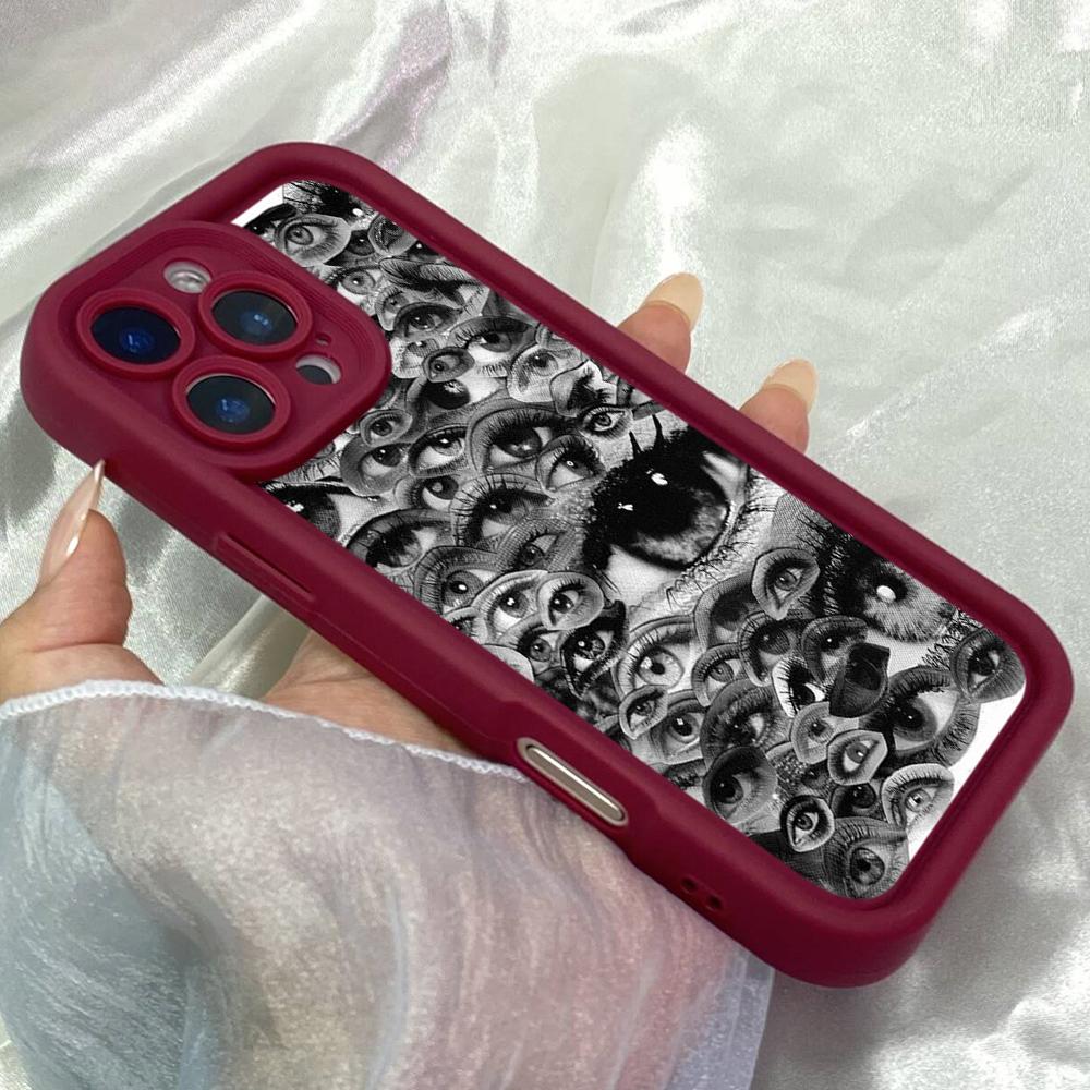 JT329 Magazine Eyes Collage Art for iPhone 17 16 15 14 Pro Max Samsung S26 S25 Ultra A17 A16 A07 A56 A13 A14 A15 A06 Xiaomi 15T Redmi 15c Soft Case