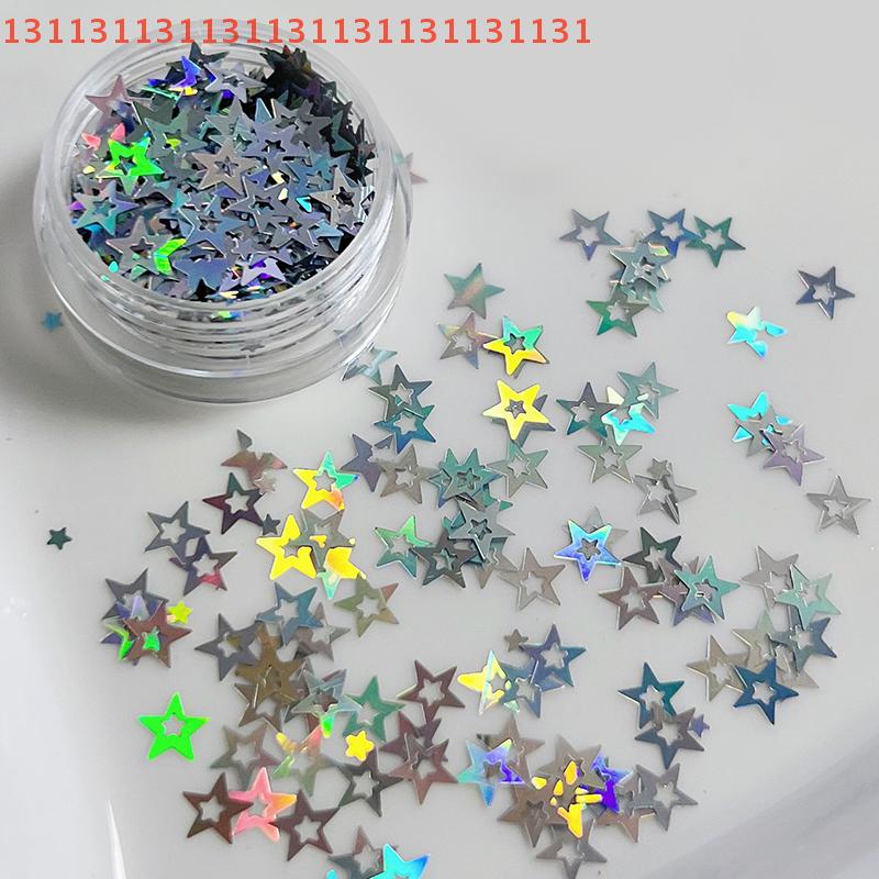 Kawaii Star Glitter Laser Nail Flakes Pentagram Sequins DIY Manicure Accessories Small Flash Nail Charms for Creative Nail Art