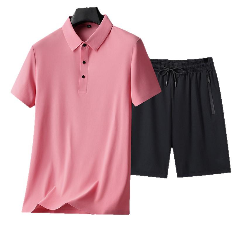 2026 New Summer Men's Polo and Five-Point Shorts Set for Middle-Aged & Elderly
