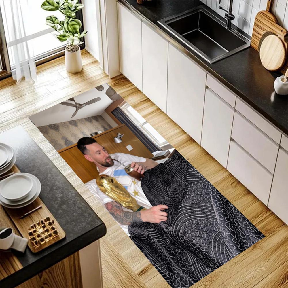 Messi Kitchen Floor Mat Long Strip Mat Antislip Machine Washable Suitable For Bathrooms Laundries Home Decoration Carpets