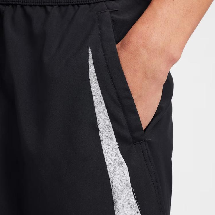 Nike Dri-Fit Form Çok Yönlü Hızlı Kuruyan Rahat Şık Bağcıklı Üç Çeyrek Günlük Şort Erkek şort Siyah Beyaz FZ1067-010