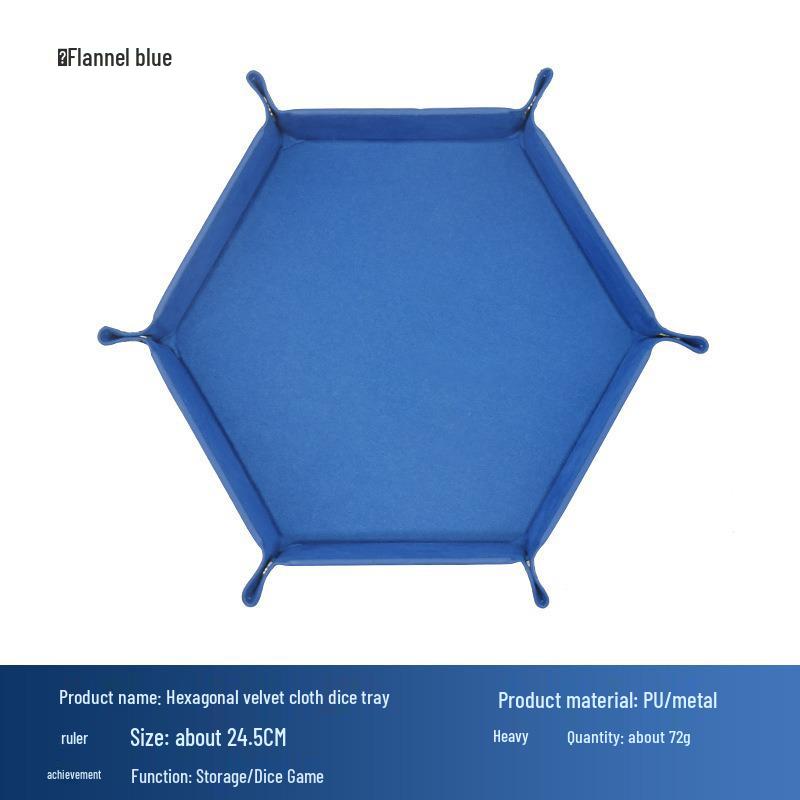 Hexagonal Velvet Foldable Dice Storage Tray