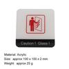 Pop Black Acrylic Creative Signage Caution Glass Sign Wall Label Sticker Warning Badge for Shopping malls Office buildings Hotels Restaurants Banks