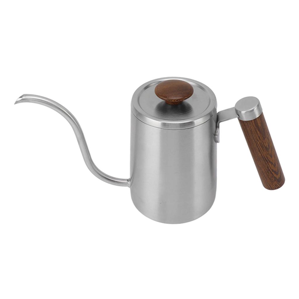 Pour Over Coffee Kettle 304 Stainless Steel Gooseneck Narrow Spout Coffee Kettle with Wood Handle