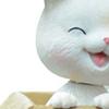 Car Dashboard Lucky Cat Decor Resin Shaking Head Cat Ornament Cute Cartoon Dancing Toy Figurines for Auto Interior