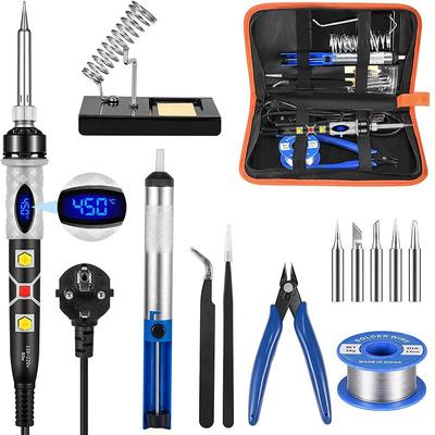 Soldering Iron Kit,80W LCD Digital Soldering Gun Adjustable Temperature Welding Tools 110V / 220V Soldering Station