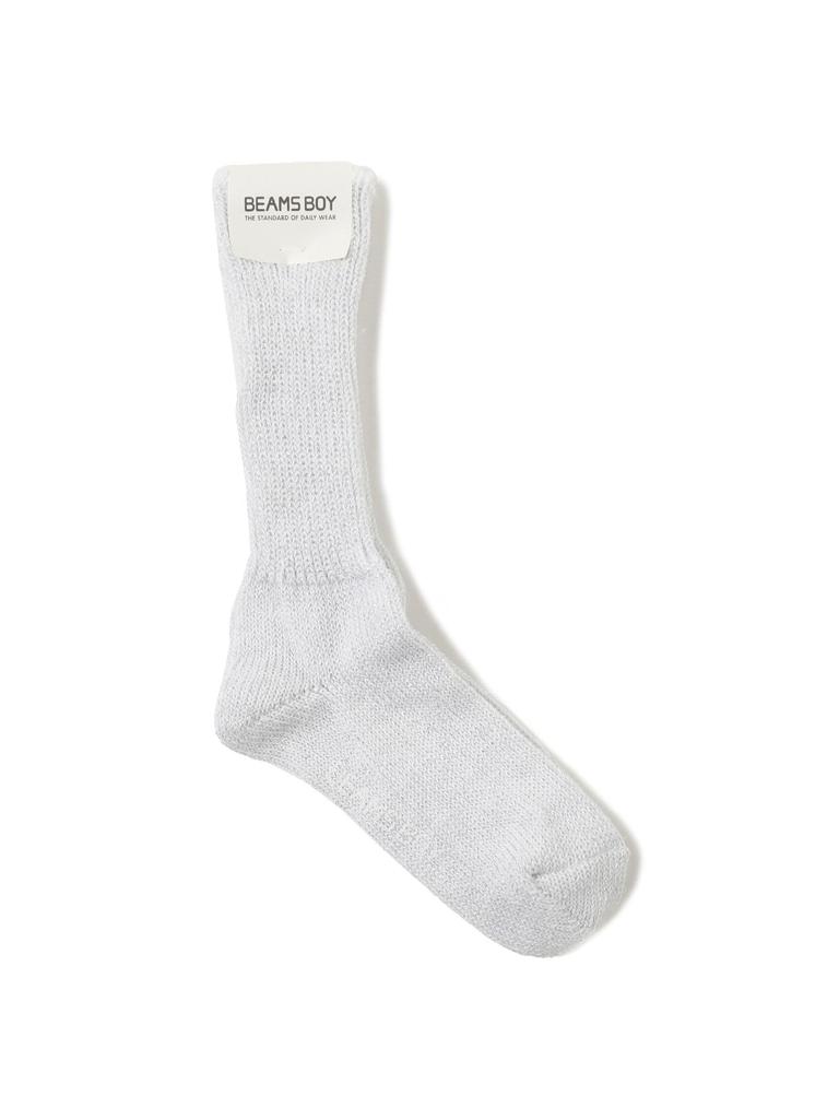 Beams Boy Glitter Ribbed Crew Socks, New Kids' White x Silver, One Size, 13430207629