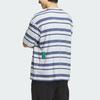 Adidas Logo Stripe T-shirt Asia Sizing 'Grey Navy' IT3929