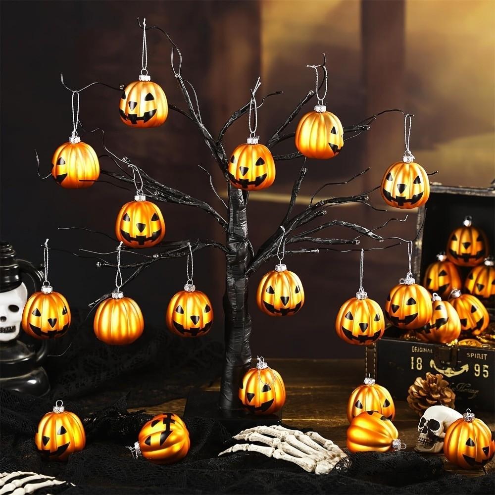 12 ks Elektrogalvanizovaný povrch Halloweenské dýňové koule Elektrogalvanizované dekorace Sváteční dekorace