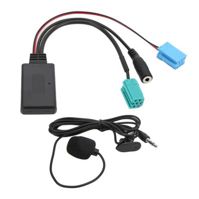 Câble d'entrée auxiliaire Bluetooth, adaptateur d'entrée auxiliaire, microphone mains libres de remplacement pour Megane 2