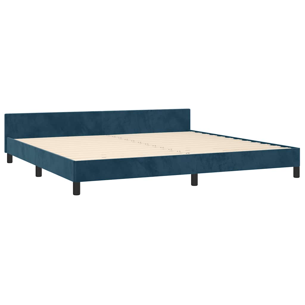 Bed Frame without Mattress Dark Blue 200x200 cm Velvet