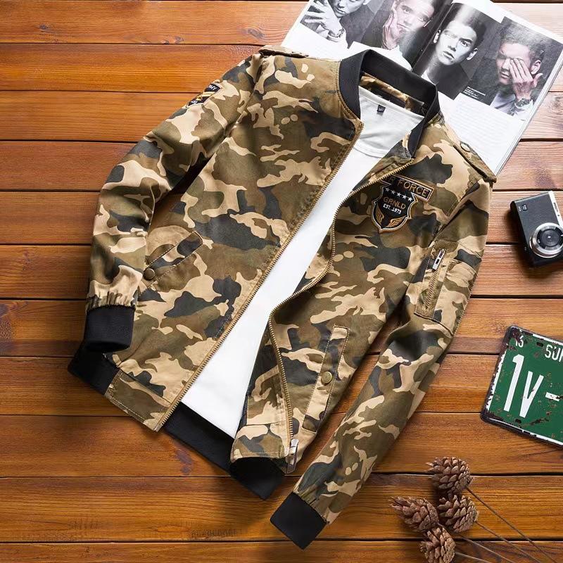 

Spring and Autumn Youth Camouflage Workwear Jacket Thin Korean Version Casual Round Neck Men s Jacket XXXL хакі