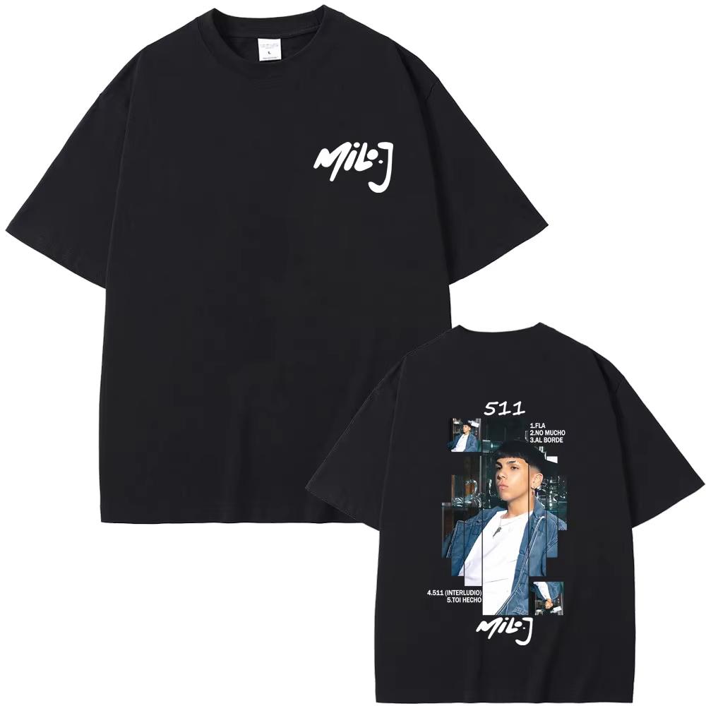 Rapper Milo J 100cotton mens shirt music Album Cover graphics oversized Short Sleeved Womens Y2k Hip Hop Streetwear Tshirt