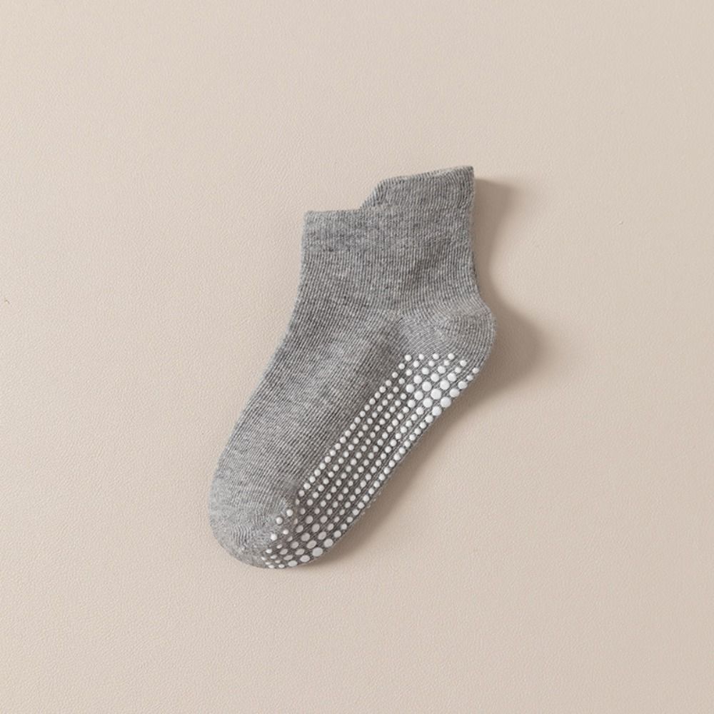 6Pairs Cotton Baby Solid Socks Non-slip Toddle Walking Socks Cute Kids Tube Sock  First Walkers