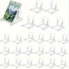 24PCS Adjustable Acrylic Display Easels Multipurpose Plastic Stands for Pictures Collectible Cards Decorative Plates Home Decor