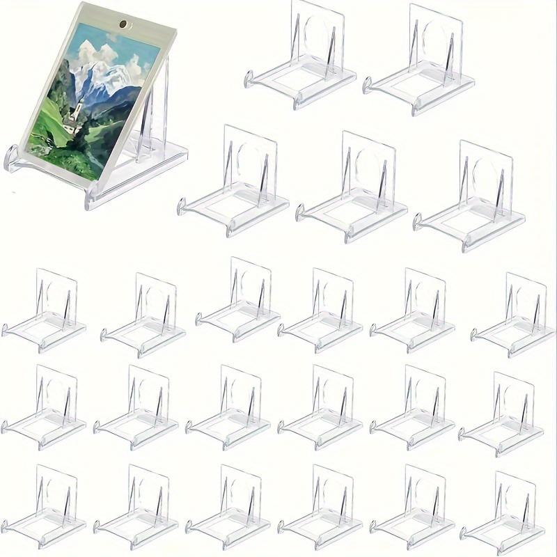 24PCS Adjustable Acrylic Display Easels Multipurpose Plastic Stands for Pictures Collectible Cards Decorative Plates Home Decor