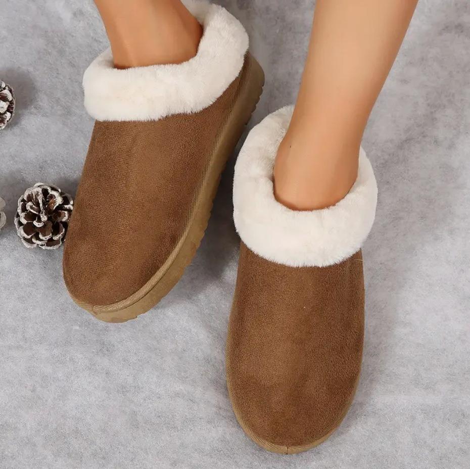 

Зимние ботинки для снега женские импортные бархатные на толстой подошве теплые модные низкие для дома и улицы нескользящие хлопковые туфли хаки