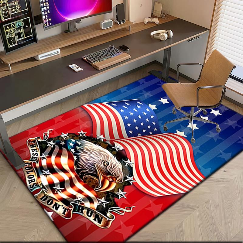 1pc The majestic American bald eagle Carpet Rug for Living Room Bedroom Home Sofa Decoration,Kids play Non-slip Floor Mat