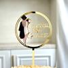 1pcs  Plugin Wooden Graduation Season Party Supplies Color Printed Acrylic Doctoral Gown Back Circular Cake Decoration