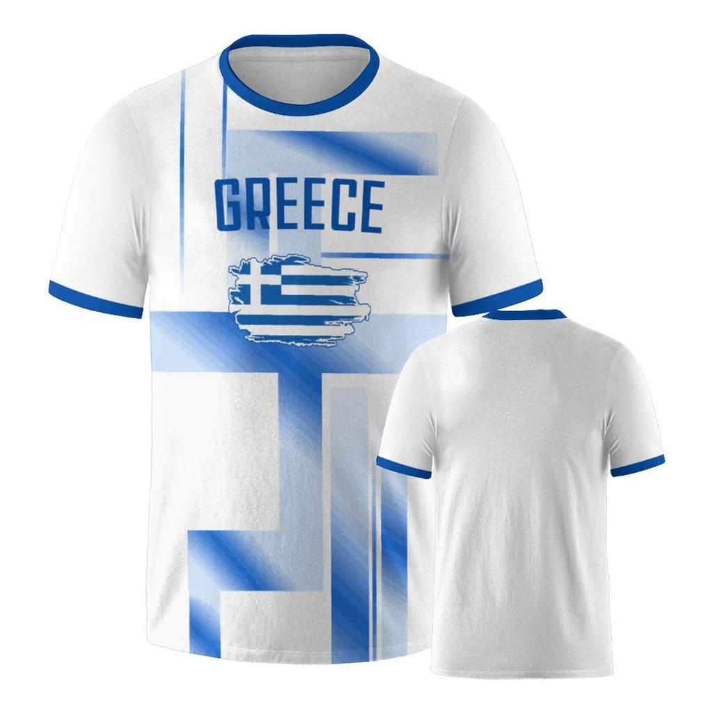 Męski Damski Casualowy T-shirt z Krótkim Rękawem z Nadrukiem Drużyny Narodowej Wygodny Lekki Oddychający Letni Top na Aktywności na Świeżym Powietrzu