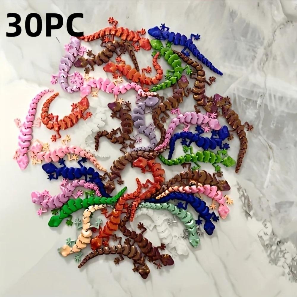 

30 pc 3d printed movable joint lizards, colorful and realistic reptile decorations, durable plastic desktop ornaments ons безодня