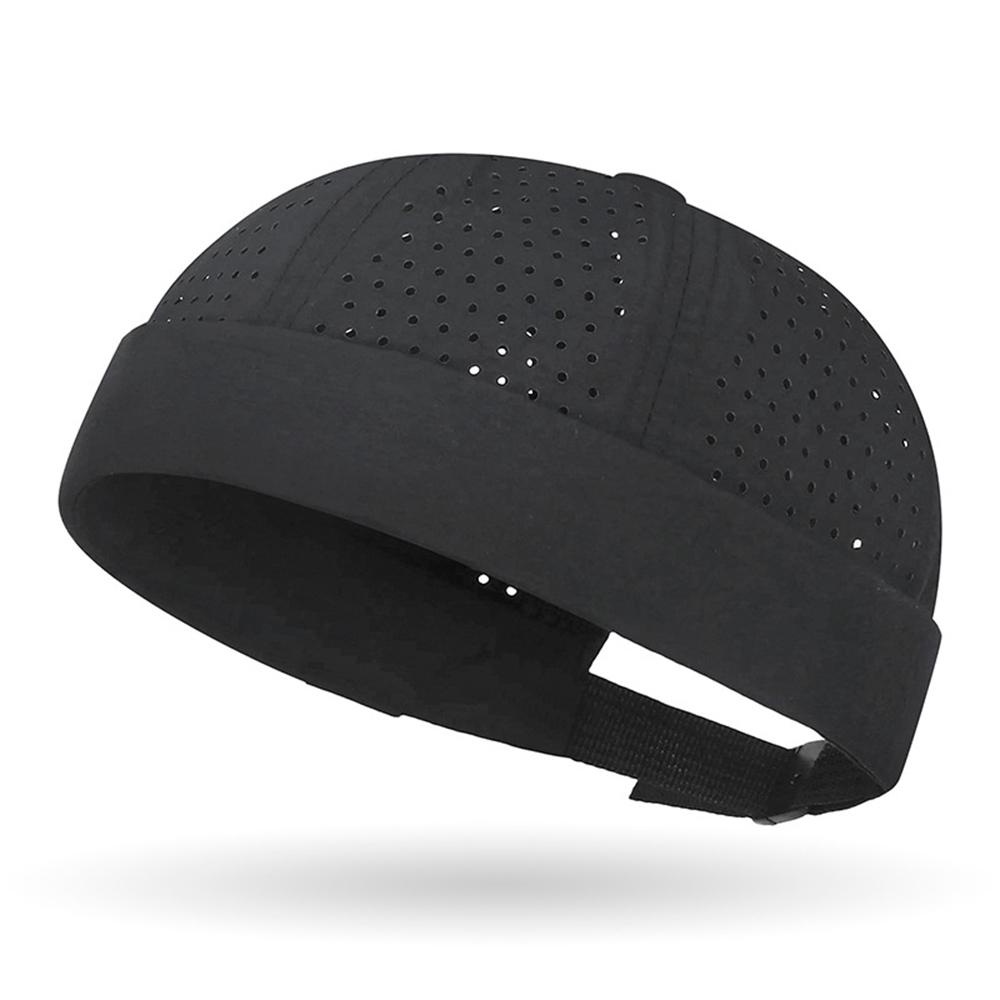 Mesh Breathable Brimless Hat Summer Ultra-Light Quick-Dry Docker Caps Adjustable Beanies Hat Men Hip Hop Hat Landlord Cap