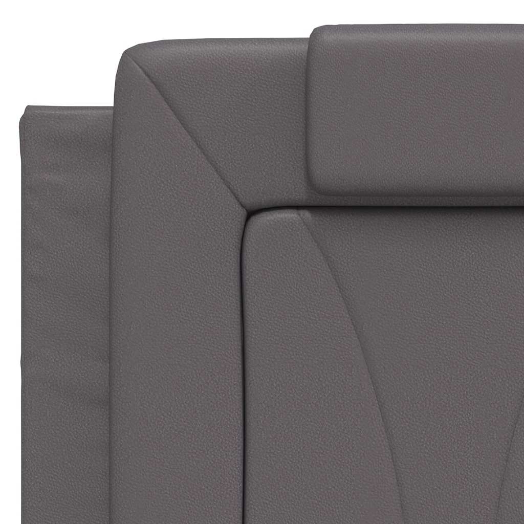 Bed Frame Viana without Mattress Gray 140x190 cm Faux Leather