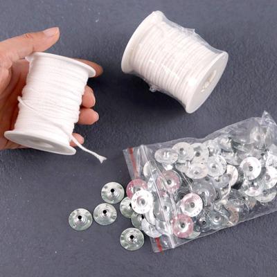 DIY Wax Core 24-Strand 61M Long Cotton Woven Candle Wick Candle Accessories Candle Lamp Wick Candle Making Kit Candle Wicks