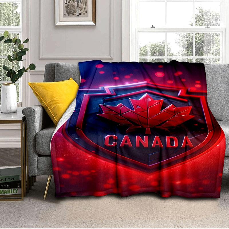 Coperta con Foglia d'Acero Rossa del Canada Adatta per Divani, Letti, Uffici e Campeggio - Regalo Perfetto per Halloween Natale