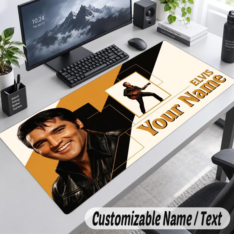 Elvis Presley Personalized Large Mouse Pad Custom Name Text Extended Desk Mat Gaming Mousepad
