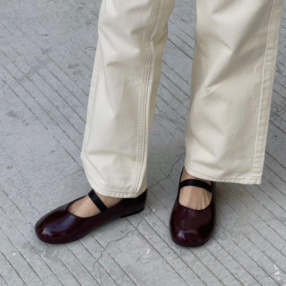 Fashion IPPEUM Women Mary Janes PU Leather Round Toe Ballet Flats Shoes