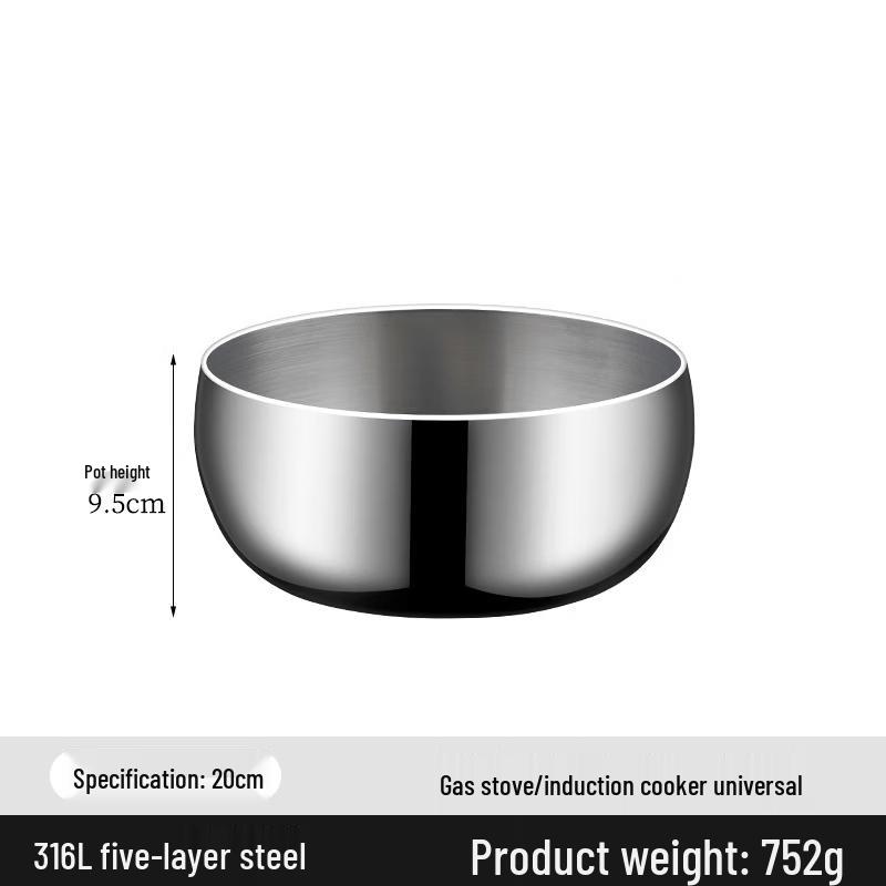 ZISIZ Stainless Steel Deep Bowl